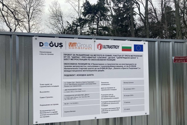 Започва изграждането на изходната площадка за тунелопробивната машина за метрото в парка на Военна академия